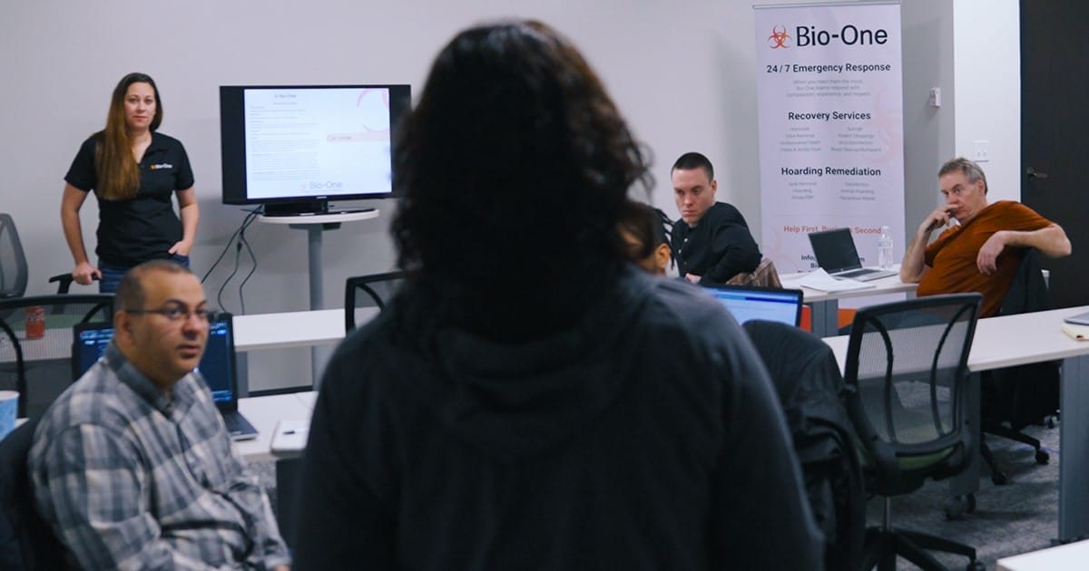  Bio-One team members have extensive classroom and hands-on training before working in the field.