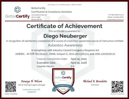 Asbestos Awareness Award